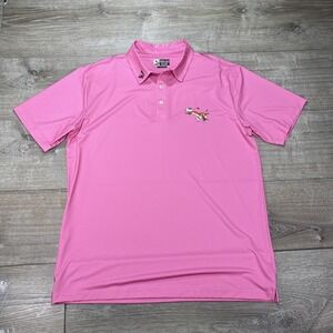 Calvin Hobbes Athletics Drive Polo Shirt Mens XL Pink Golf Performance‎ Stretch